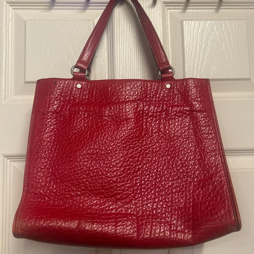 Red, leather, purse